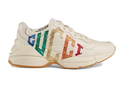 gucci glitter sneakers cheap|gucci rhyton rainbow sneakers.